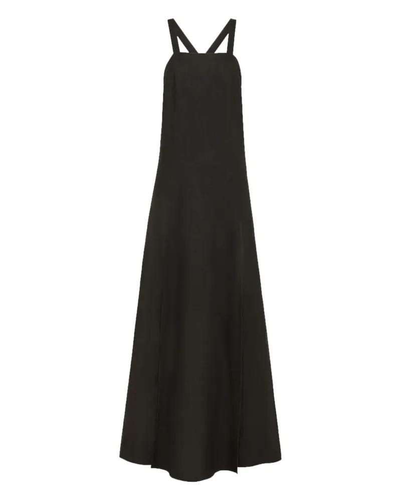 forte_forte Maxikleid mit überkreuzten Trägern - Schwarz Schwarz