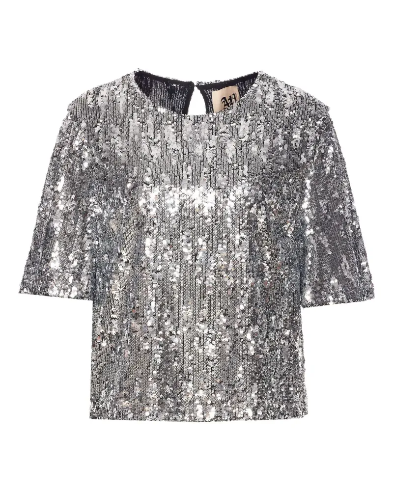 Aniye By sequin-embellished short-sleeve top - Silber Silber