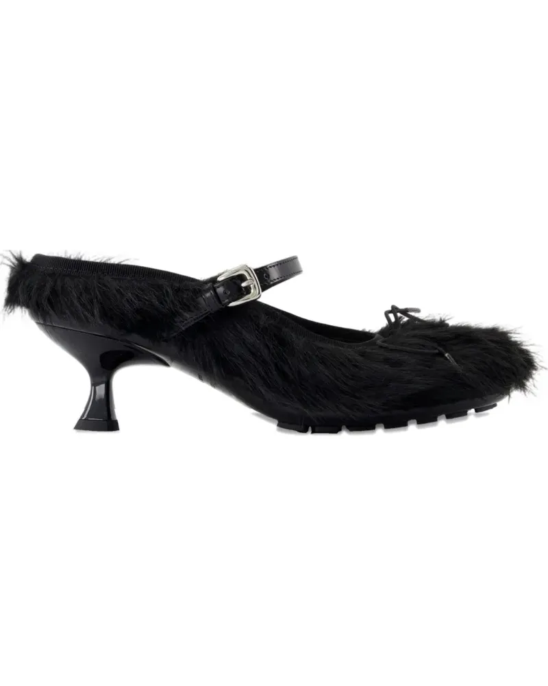 Simone Rocha Mules mit Pelzbesatz 60mm - Schwarz Schwarz