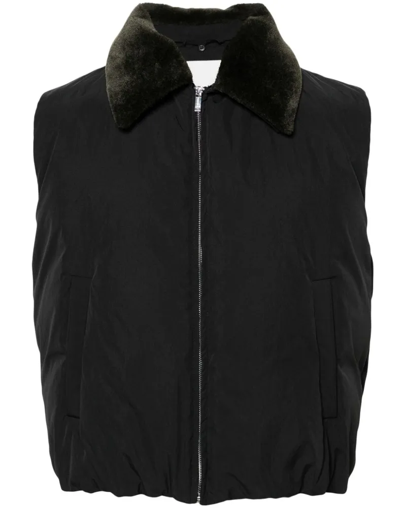 Nanushka Gefütterte Weste mit Faux-Fur-Kragen - Schwarz Schwarz