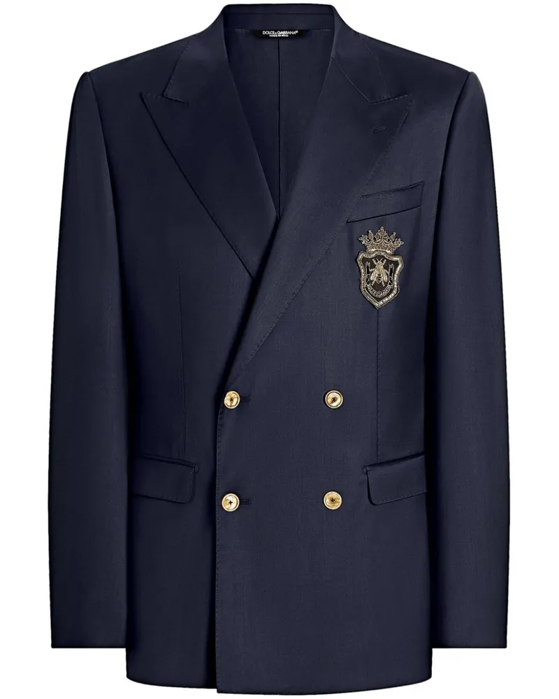 Dolce & Gabbana Sakko mit Logo-Applikation - Blau Blau