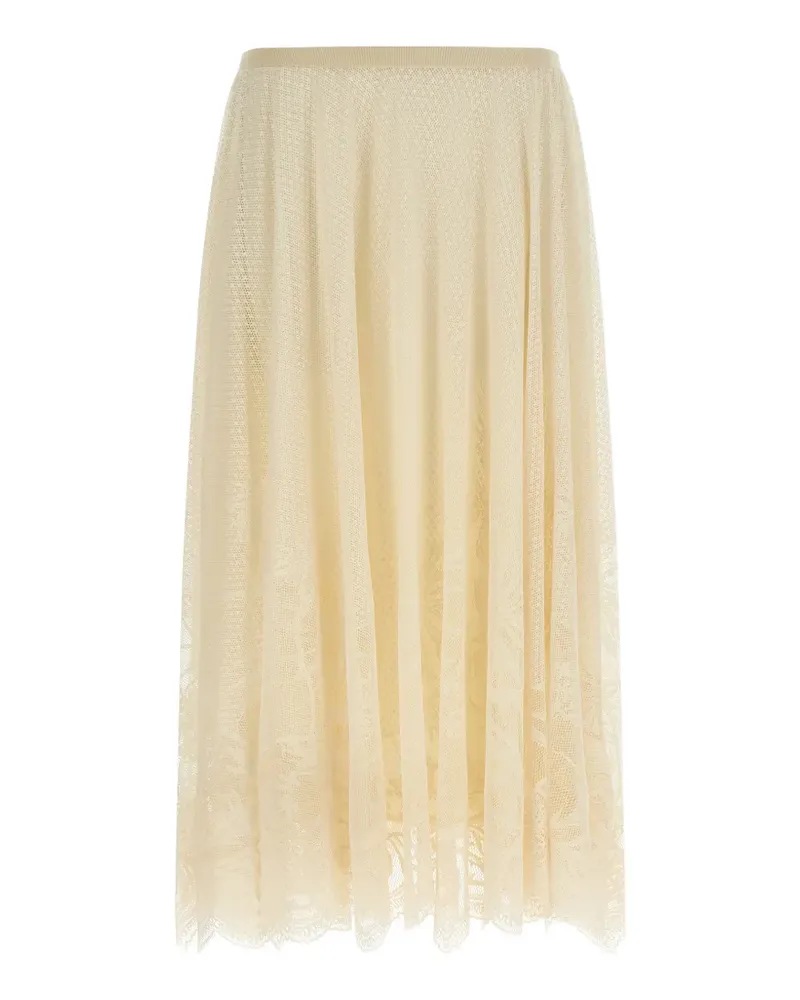 Fabiana Filippi Lace floral embroidered skirt - Nude Nude