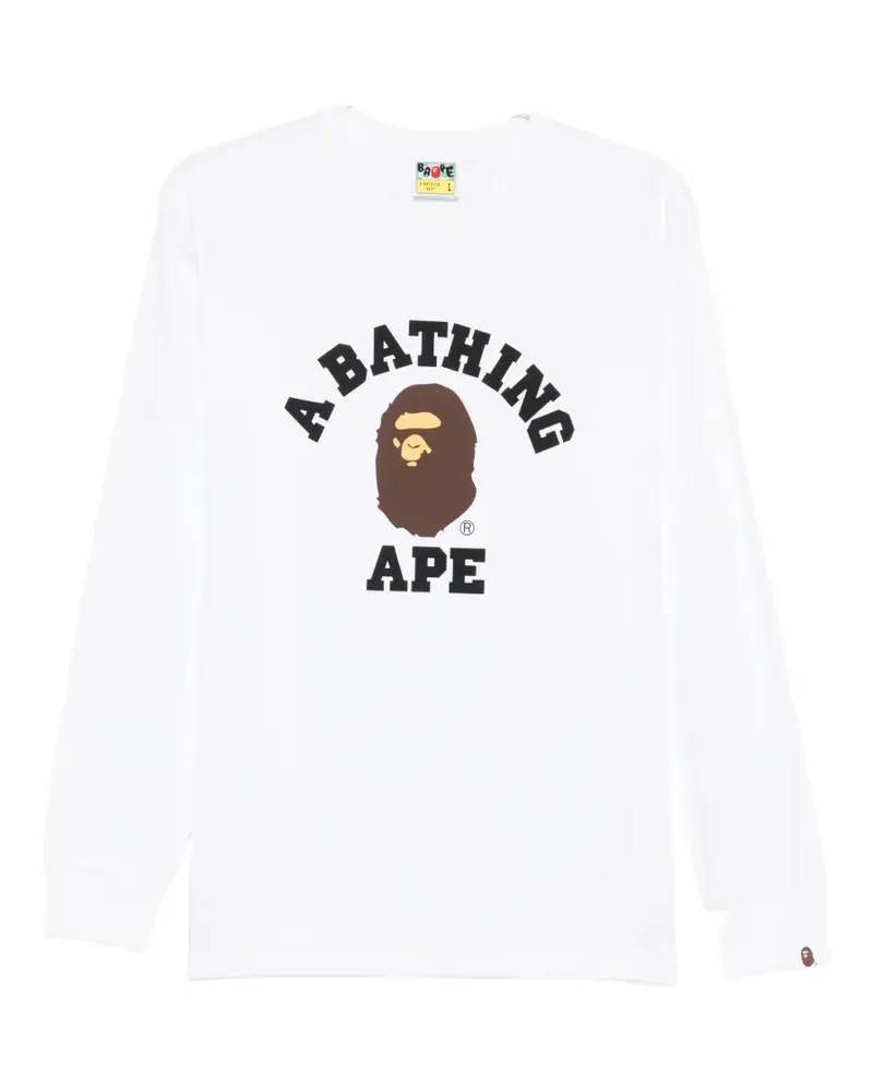 BAPE logo-detail long-sleeve sweatshirt - Weiß Weiß