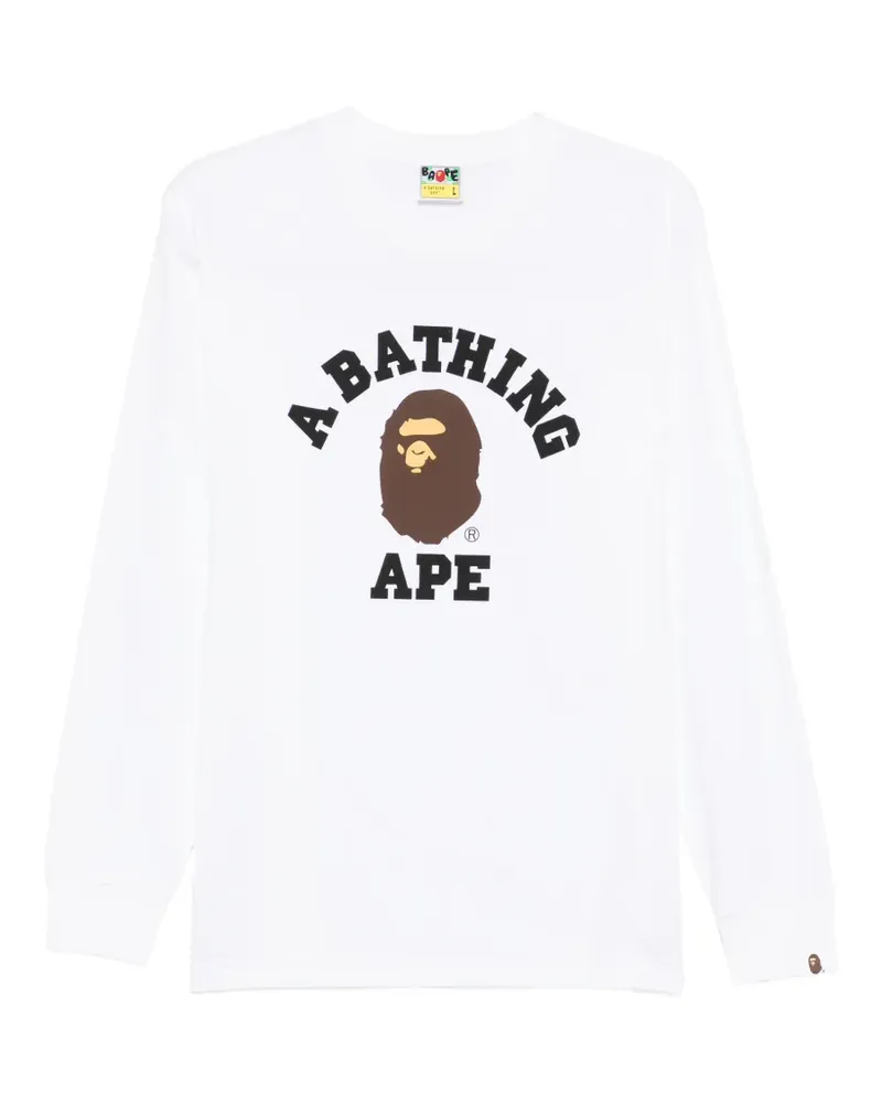 BAPE logo-detail long-sleeve sweatshirt - Weiß Weiß