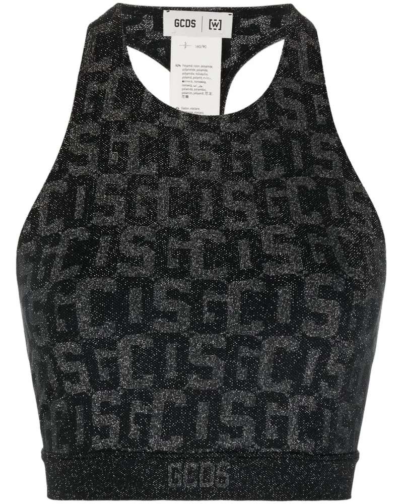 GCDS Cropped-Oberteil mit Logo-Print - Schwarz Schwarz