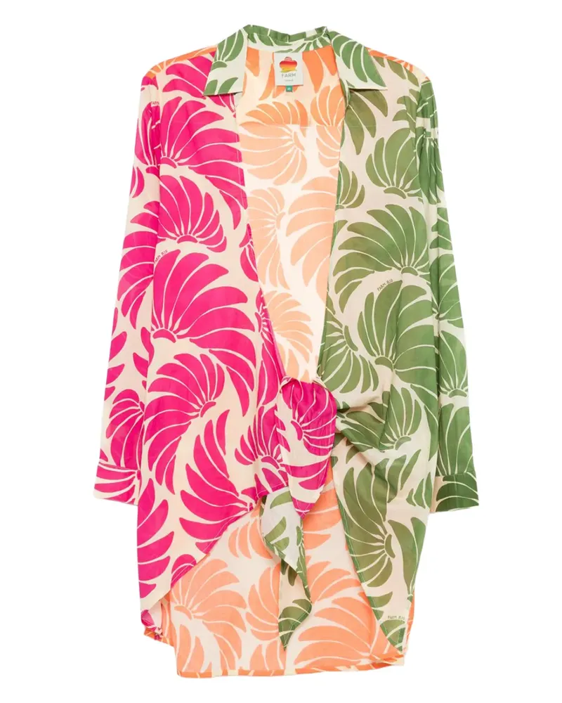 FARM Rio floral tie front dress - Nude Nude