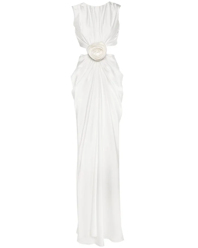 Ana Radu Maxikleid mit Blumenapplikation - Weiß Weiß