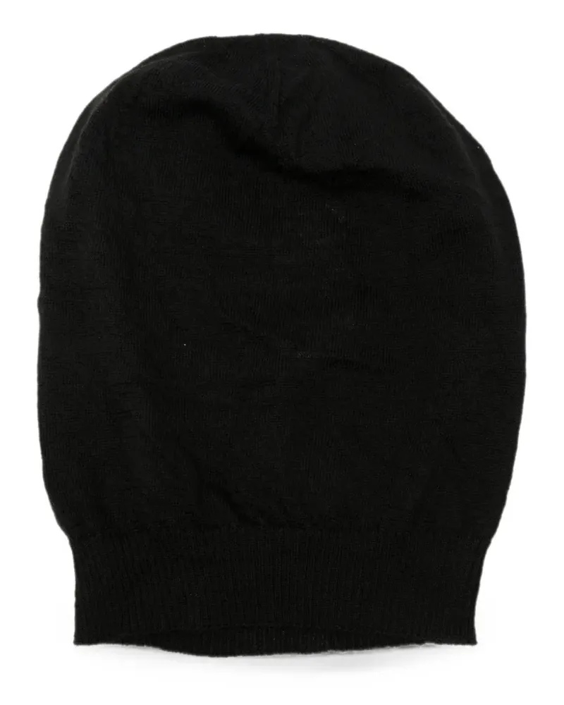 Rick Owens fine-knit ribbed-trim beanie hat - Schwarz Schwarz