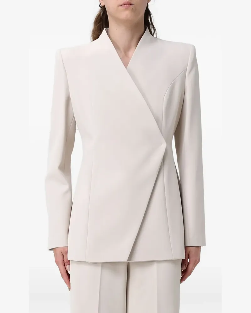 Hanita asymmetric-front coat - Nude Nude
