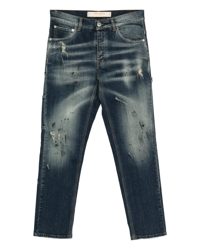 Yes London Jeans mit Tragefalten - Blau Blau