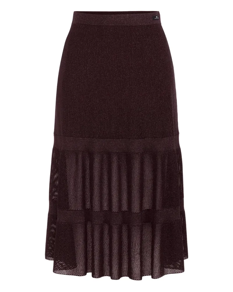 Elisabetta Franchi Gestufter Strick-Midirock - Braun Braun