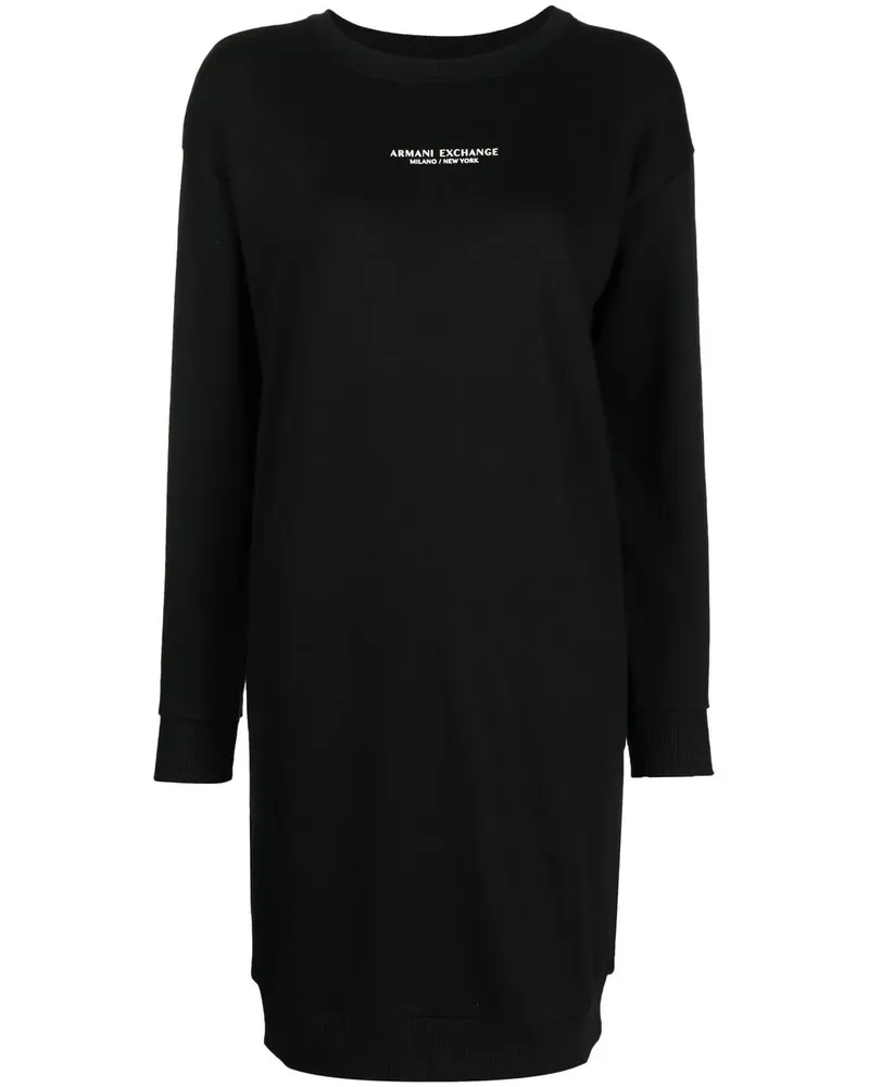 Armani Exchange Kleid mit Logo-Print - Schwarz Schwarz