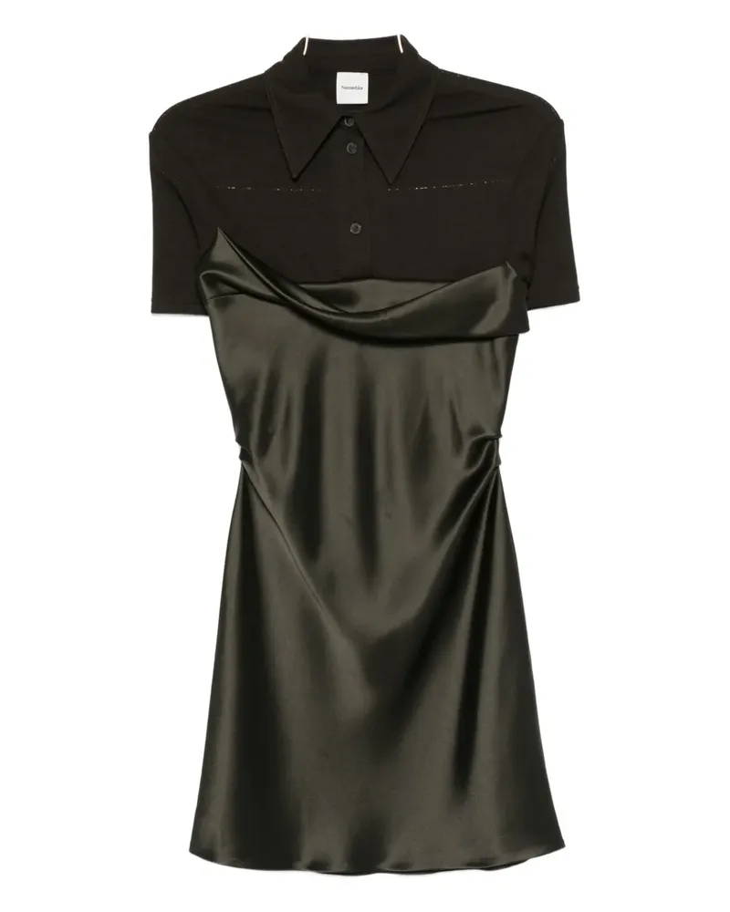 Nanushka Minikleid mit Satineinsätzen - Grün Grün