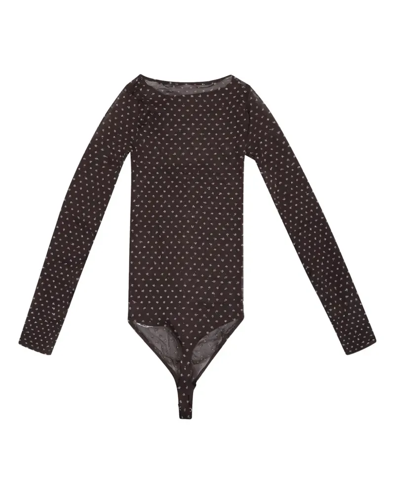 Wolford glitter-dot mesh bodysuit - Braun Braun