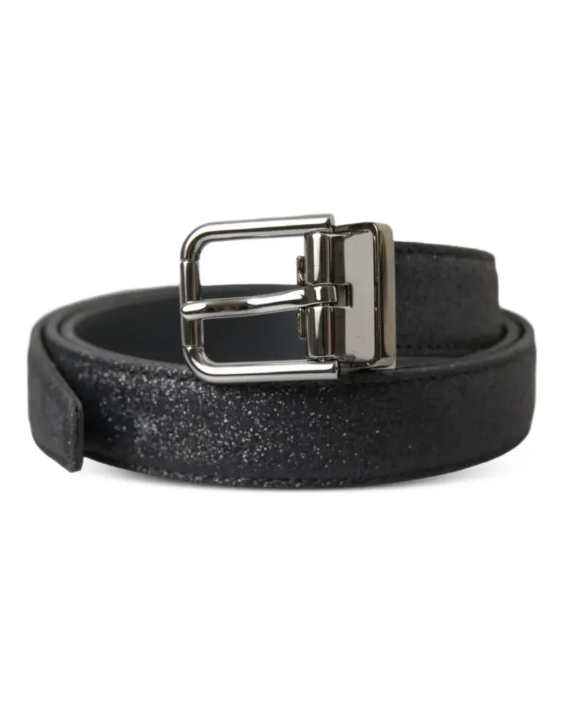 Dolce & Gabbana Gürtel mit Glitter-Prägung - Schwarz Schwarz