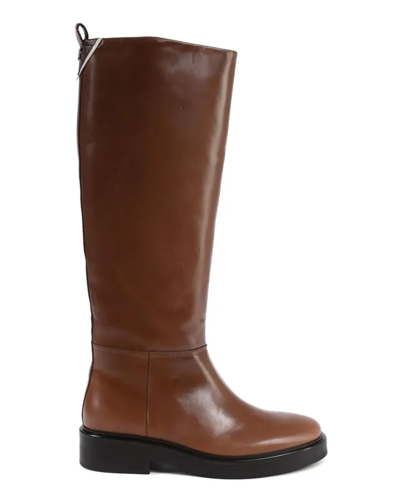 Tommy Hilfiger Kniehohe Stiefel mit runder Kappe - Braun Braun