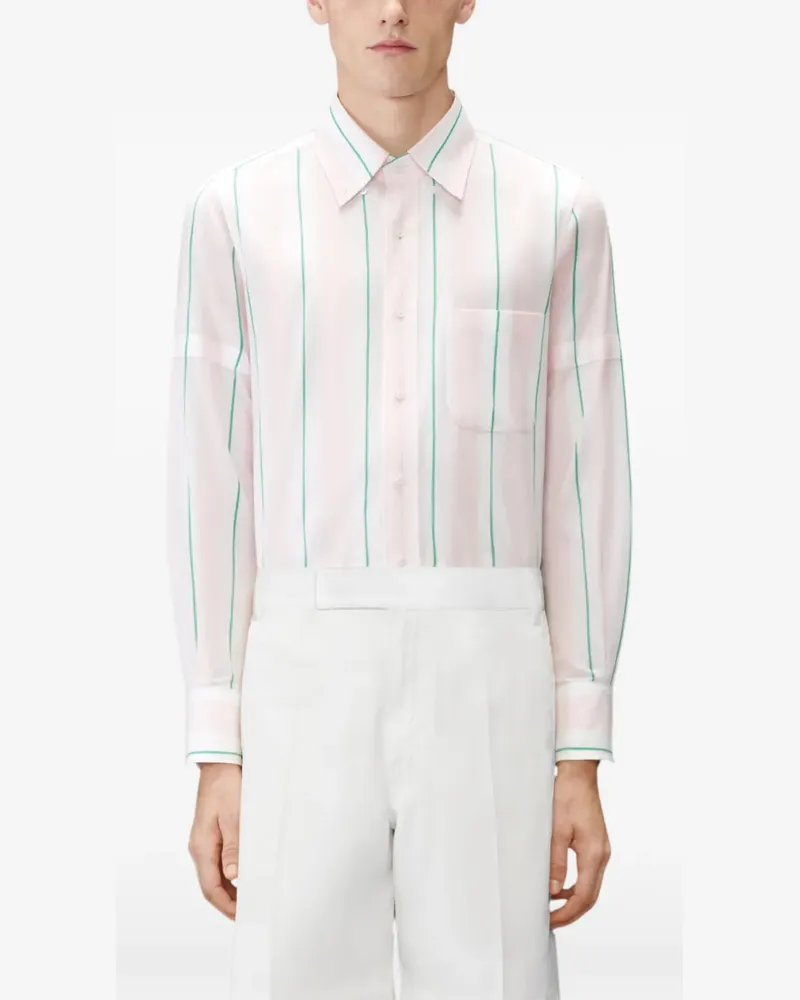 Thom Browne Gestreiftes Madras Hemd mit Armbändern - Rosa Rosa
