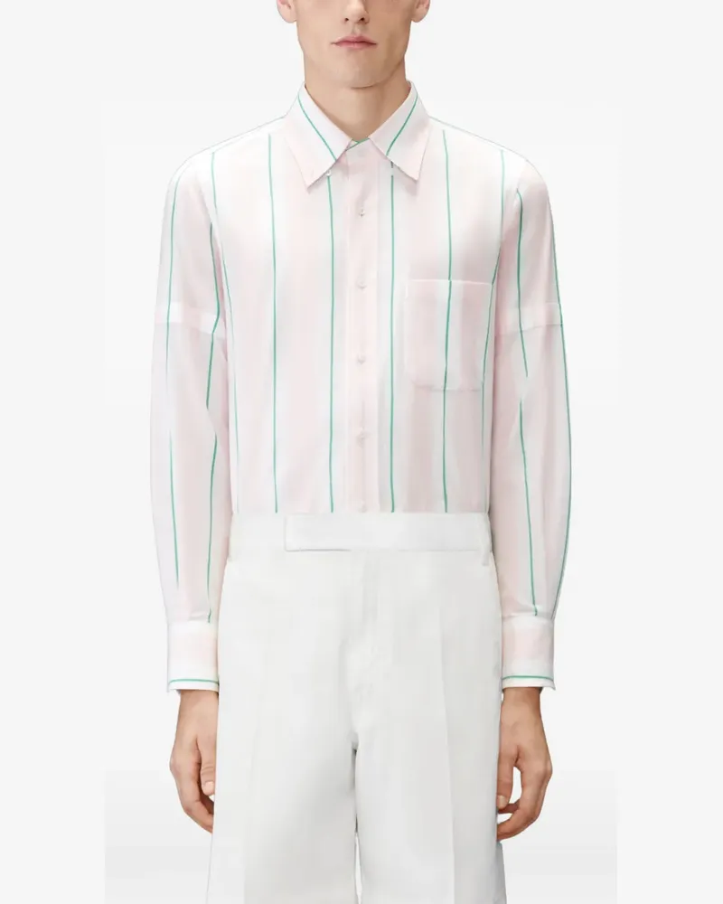 Thom Browne Gestreiftes Madras Hemd mit Armbändern - Rosa Rosa