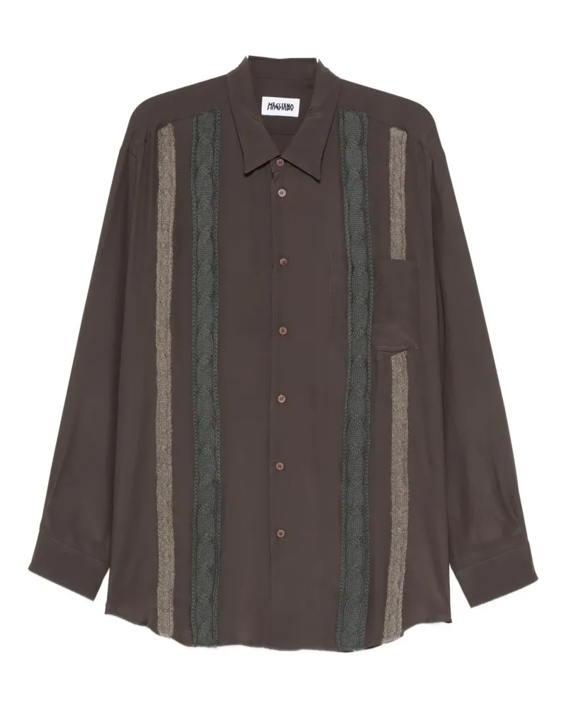 Magliano cable-knit panel shirt - Braun Braun