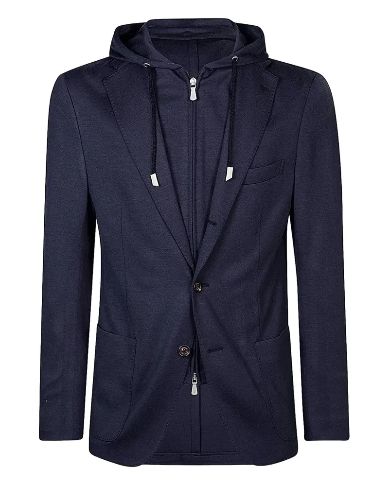 Eleventy hooded single-breasted blazer - Blau Blau