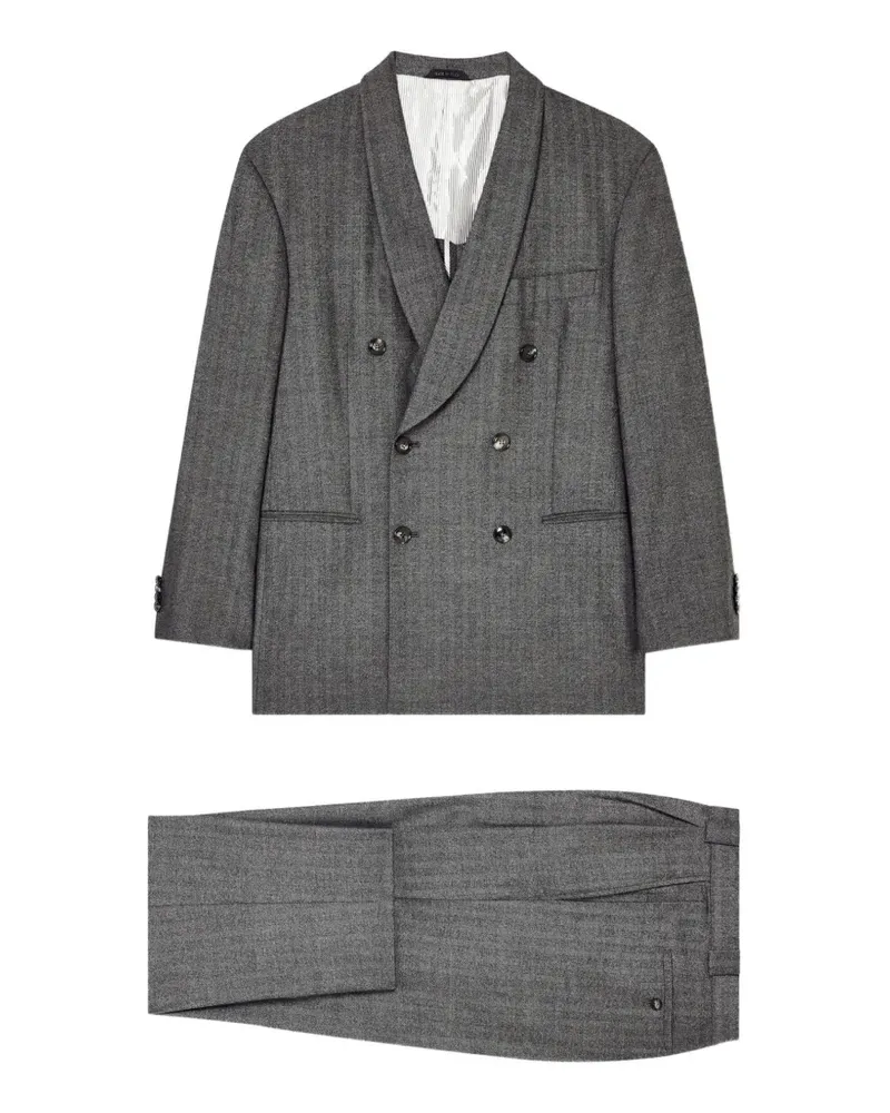 Giorgio Armani Doppelreihiger Anzug - Grau Grau