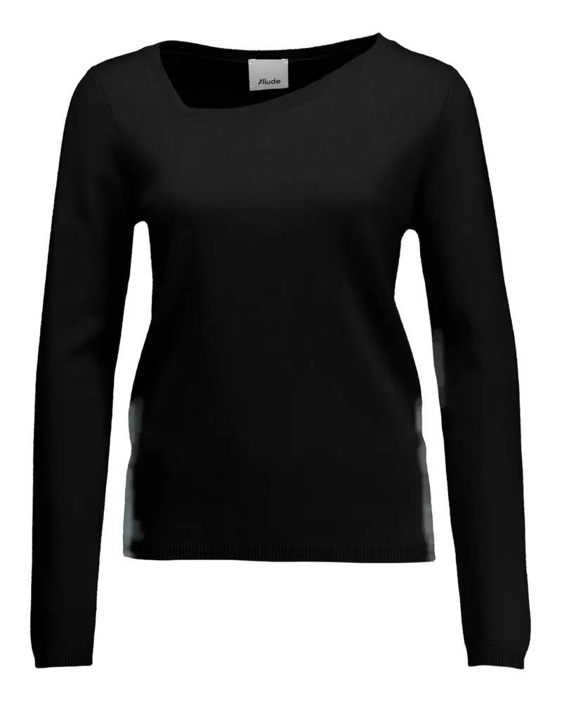 ALLUDE Pullover mit asymmetrischem Kragen - Schwarz Schwarz