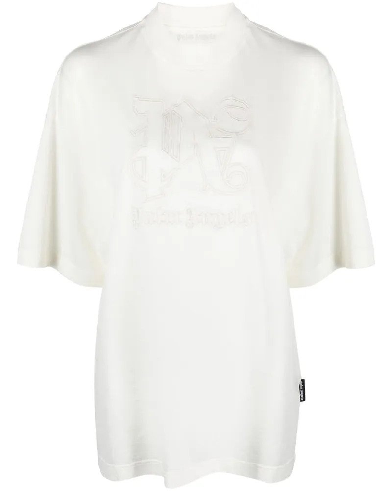 Palm Angels T-Shirt mit Monogramm-Print - Nude Nude