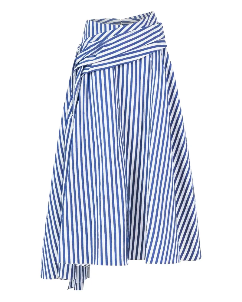 Rosie Assoulin Draped For The Dramatic striped midi skirt - Weiß Weiß