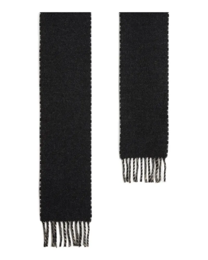 Woolrich Karierter Schal mit Fransen - Schwarz Schwarz