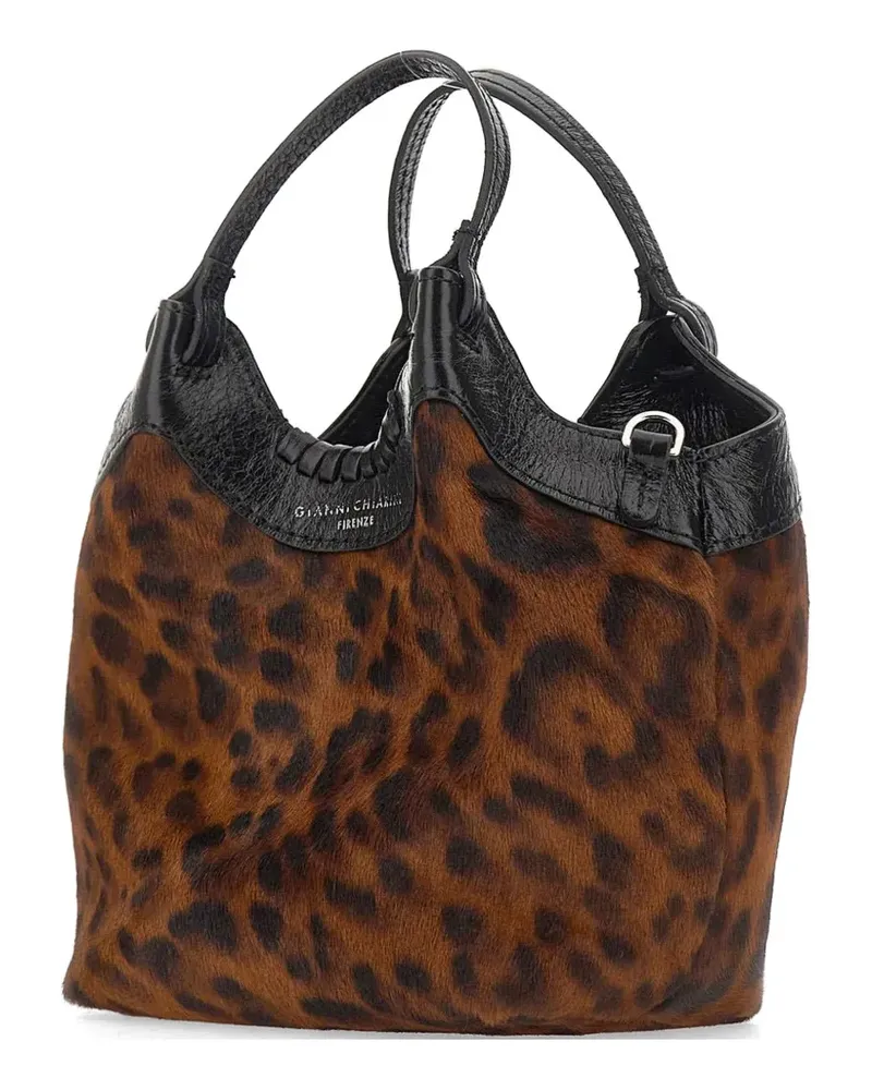 Gianni Chiarini Dua leopard-print tote bag - Braun Braun