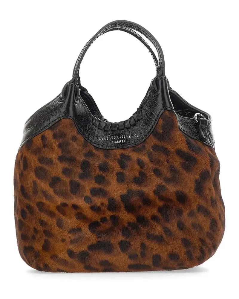 Gianni Chiarini Dua leopard-print tote bag - Braun Braun
