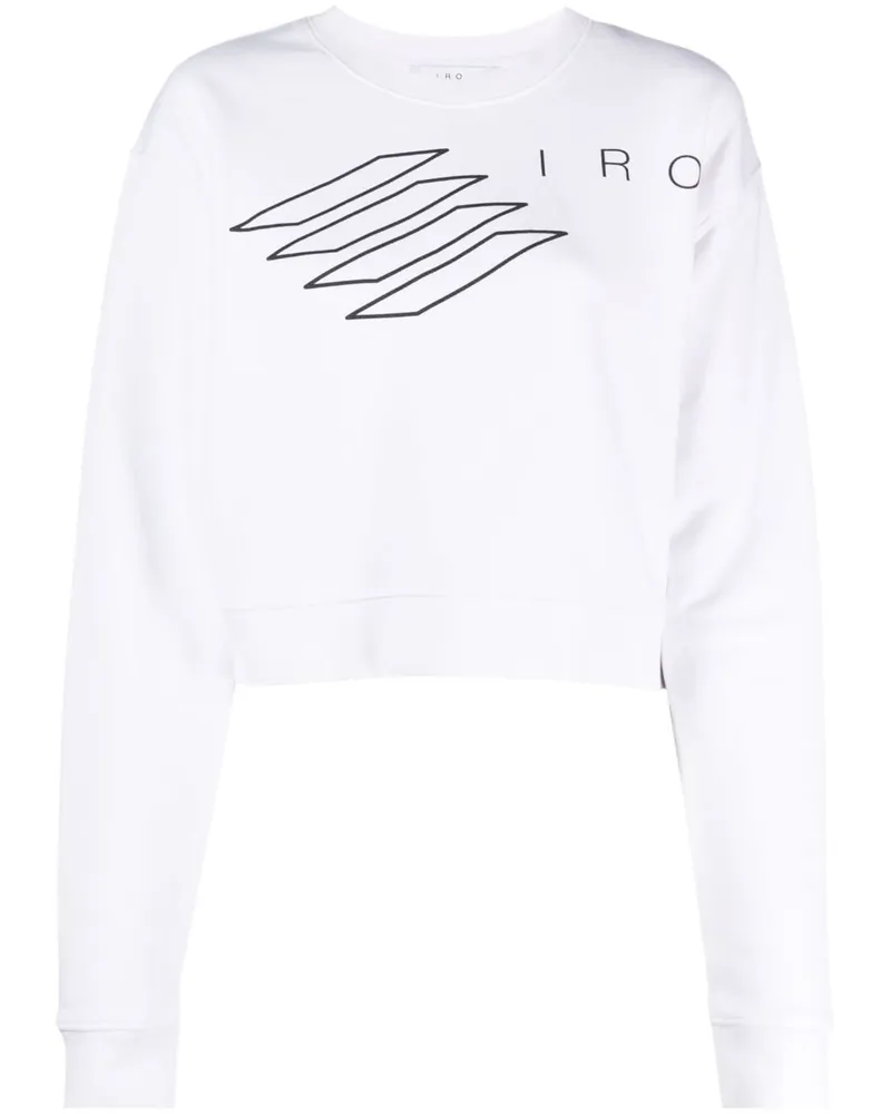 IRO Cropped-Sweatshirt mit Logo-Print Weiß