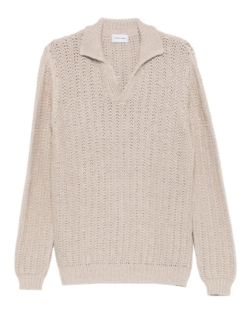Scaglione knitted V-neck sweater - Nude Nude