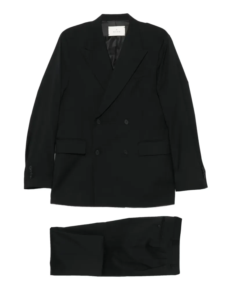 Manuel Ritz Doppelreihiger Anzug - Schwarz Schwarz