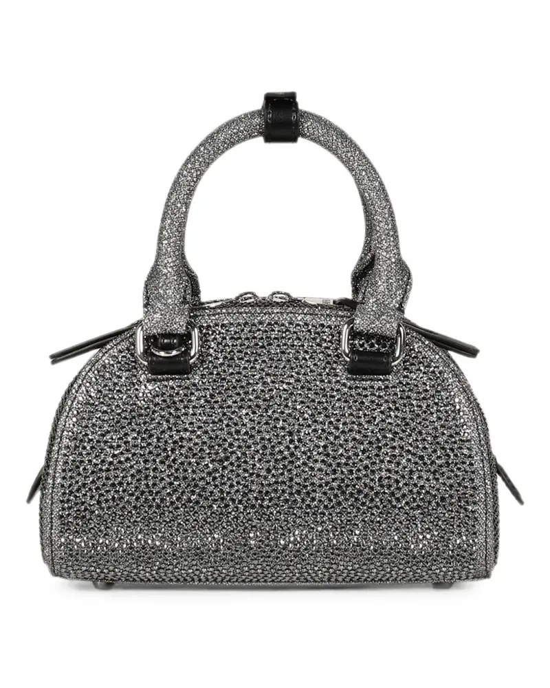 Diesel 1DR dome small bowling bag in crystal Lurex - Silber Silber