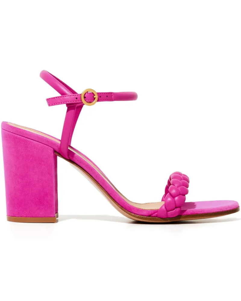 Gianvito Rossi Cruz Sandalen mit geflochtenem Absatz 85mm - Rosa Rosa