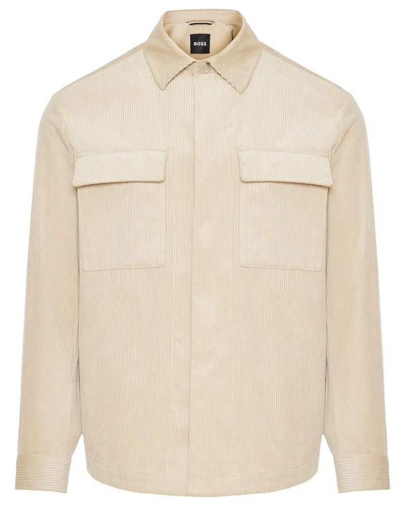 HUGO BOSS Hemdjacke aus Cord - Nude Nude