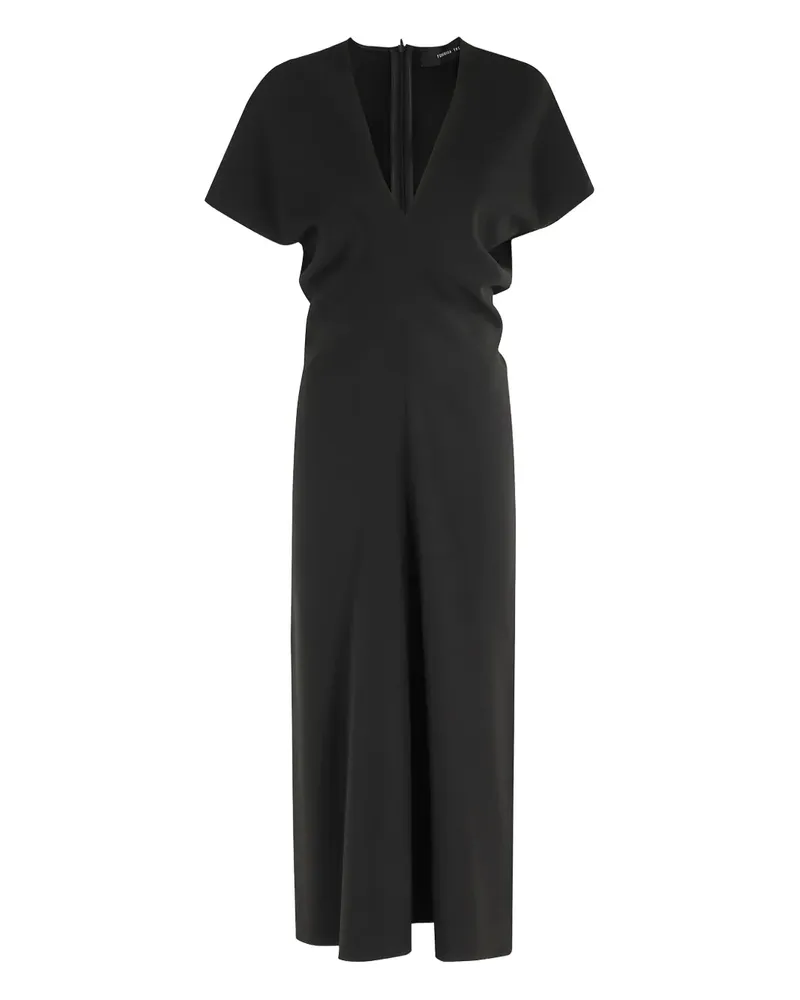 Federica Tosi Midikleid mit V-Ausschnitt - Schwarz Schwarz