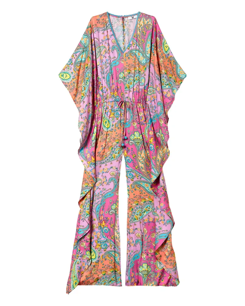 Twin-Set Gerüschter Jumpsuit mit Paisley-Print - Rosa Rosa