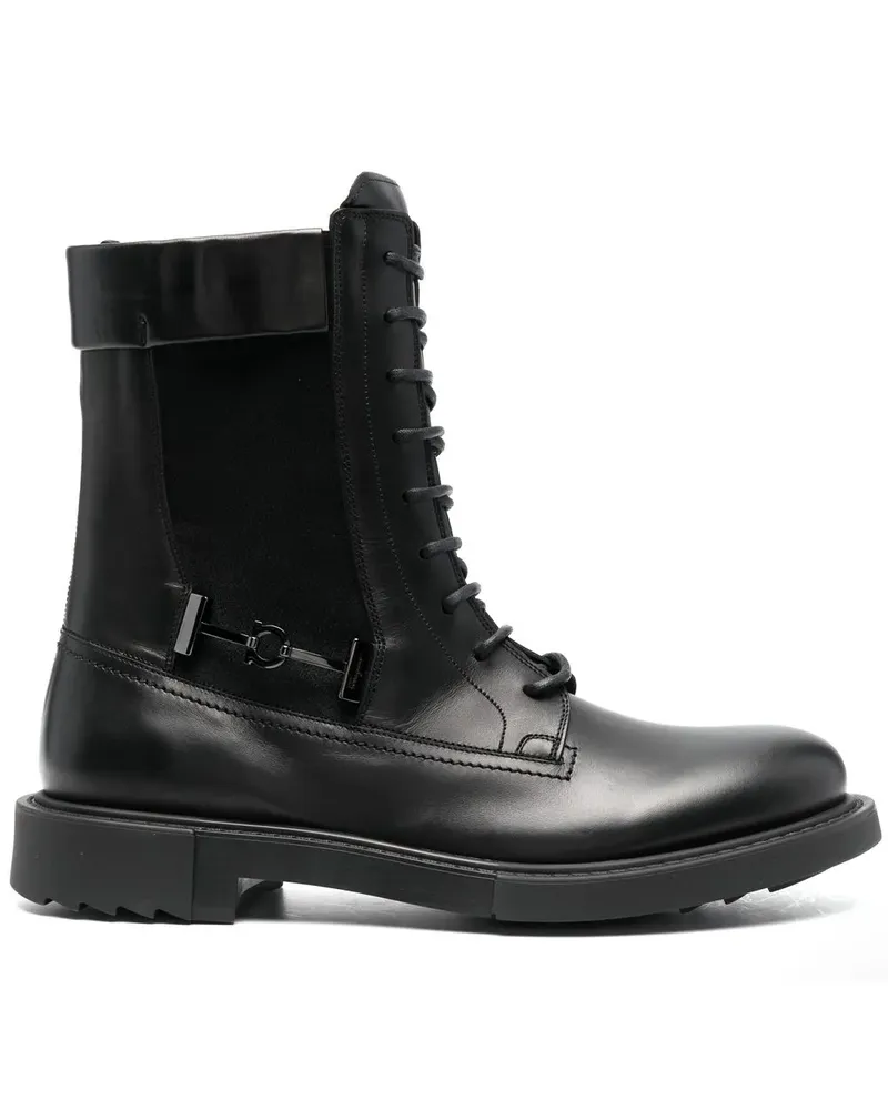 Ferragamo Bikerstiefel mit Schnürung 40mm - Schwarz Schwarz