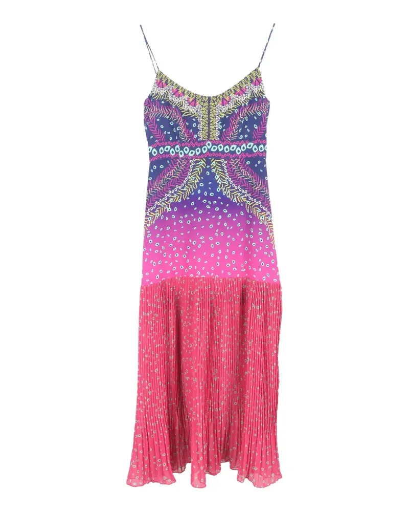 Saloni printed pleated midi dress - Rosa Rosa