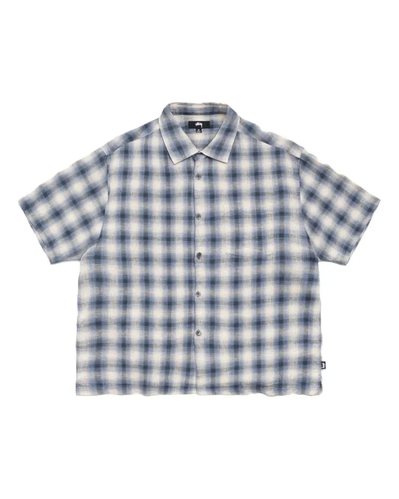 Stüssy check-print boxy-cut shirt - Blau Blau