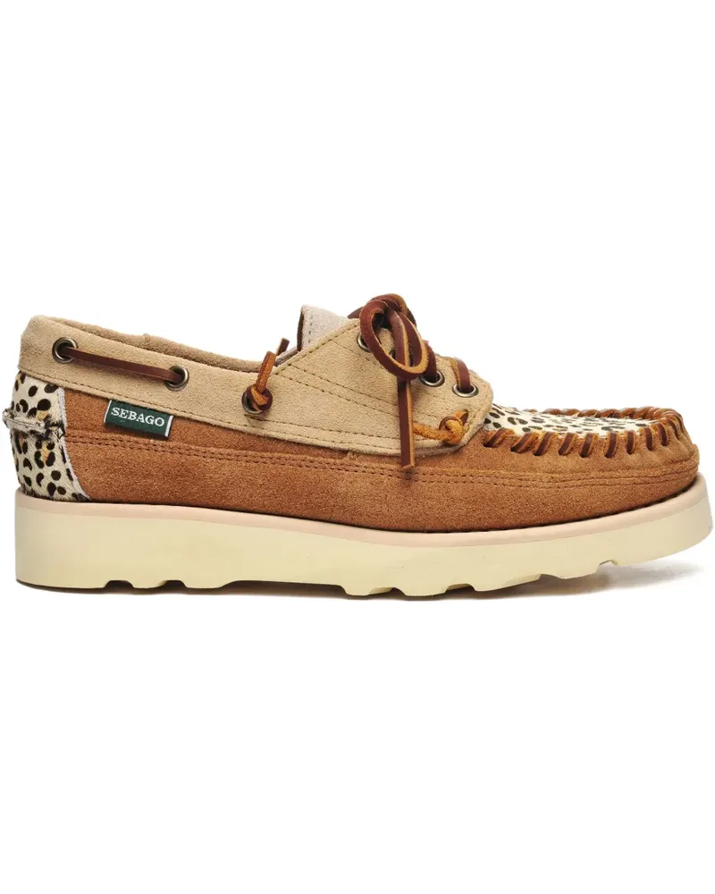 Sebago Mokassins mit Animal-Print - Braun Braun