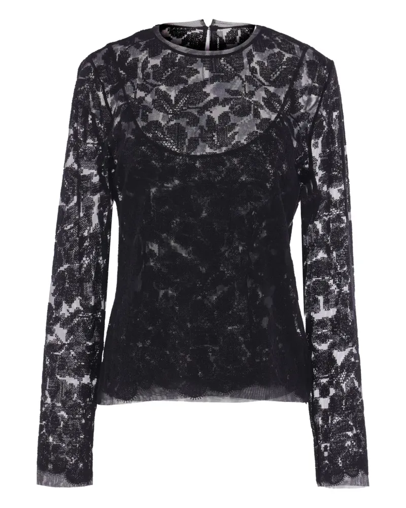 Ermanno Scervino lace long-sleeve top - Schwarz Schwarz