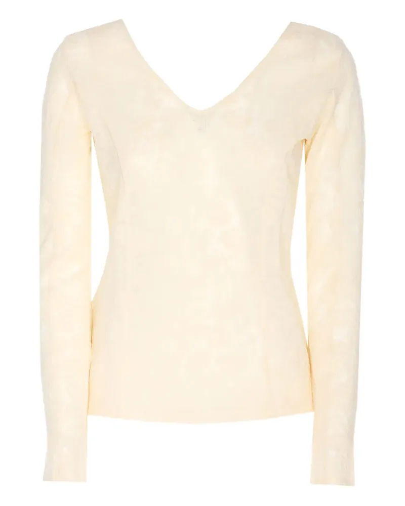 Pinko Michetti Spitzentop mit V-Ausschnitt - Nude Nude