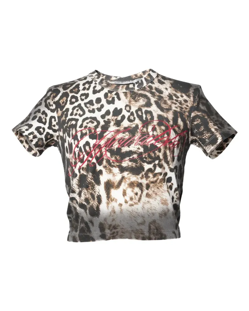 ksubi x Mowalola T-Shirt mit Leopardenprint - Braun Braun