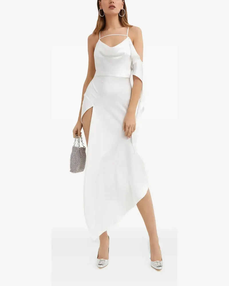 David Koma Minikleid mit drapiertem Ausschnitt - Weiß Weiß