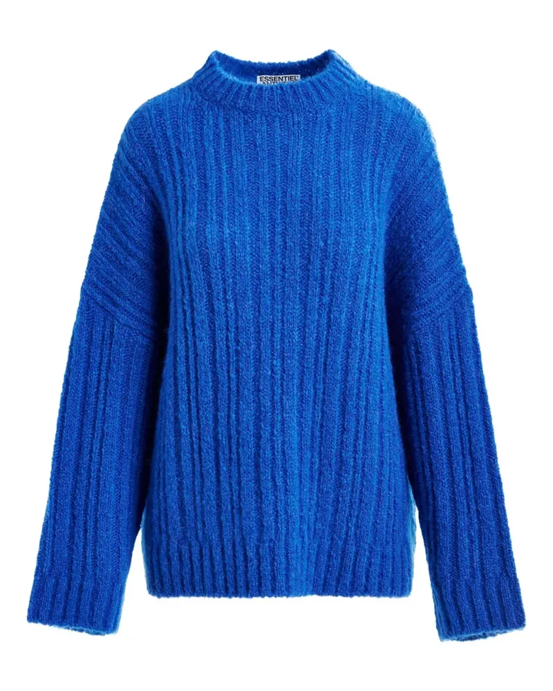 Essentiel Gerippter Imitate Strickpullover - Blau Blau