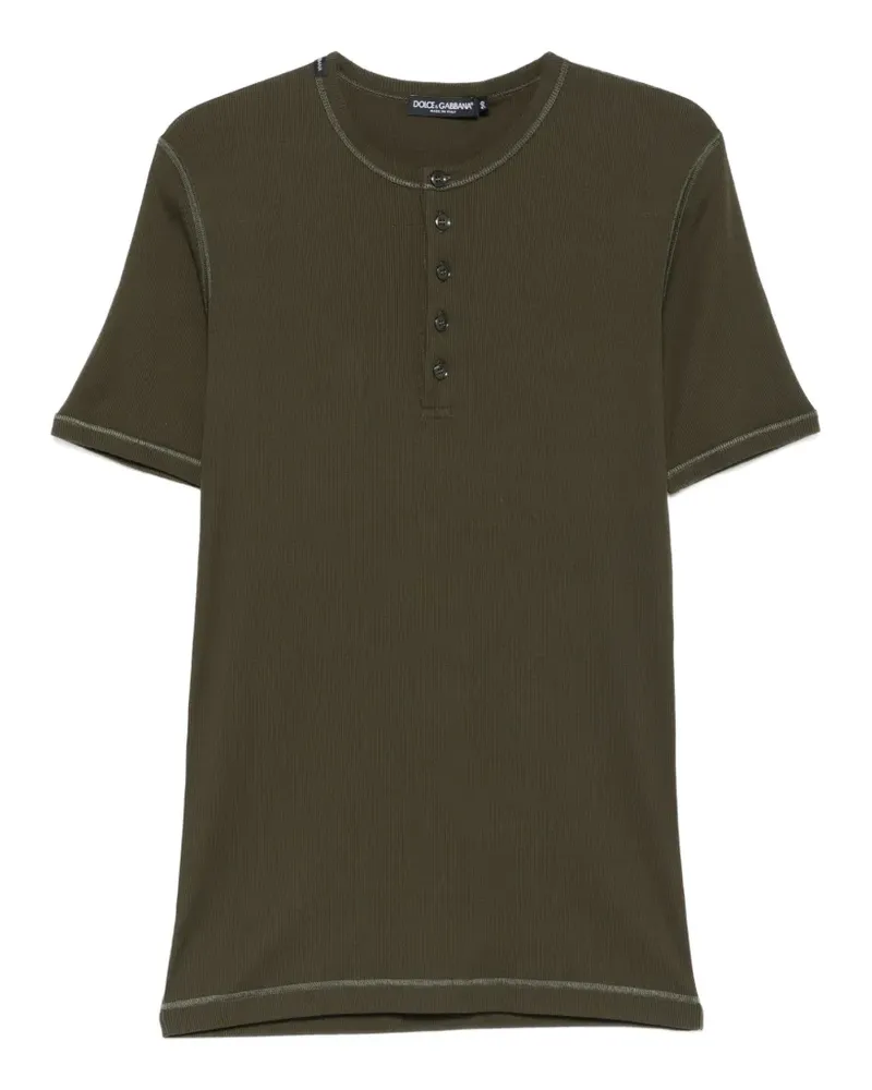 Dolce & Gabbana T-Shirt mit Knöpfen - Grün Grün