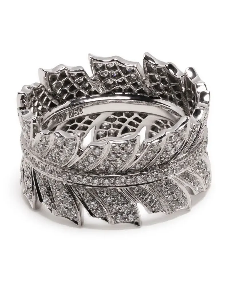 Stephen Webster 18kt Magnipheaant Band Weißgoldring mit Diamanten - Silber Silber